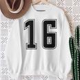 背番号 16 チーム短大スポーツ背番号付きユニフォーム スウェットシャツ 年配の女性への贈り物