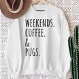 週末コーヒーパグ犬 スウェットシャツ 年配の女性への贈り物