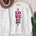 雪の冬が大好き スウェットシャツ 年配の女性への贈り物