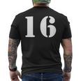 16番 16番 番号付き メンズTシャツ バックプリント