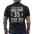 35歳の誕生日プレゼントは私に35年かかりました 良い 面白い 35歳 メンズTシャツ バックプリント