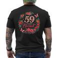 59歳 祝福 59歳 フローラル 59歳の誕生日プレゼント メンズTシャツ バックプリント
