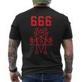 666 悪魔 悪魔のペンタグラム 獣のマーク メンズTシャツ バックプリント