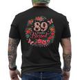 89歳の祝福された89歳のフローラル89歳の誕生日プレゼント メンズTシャツ バックプリント