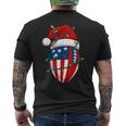 American Flag Football Light Christmas Hat Men's Back Print T-Shirt