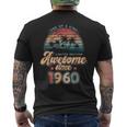Awesomeince 1960 パームツリー 66歳の誕生日 メンズTシャツ バックプリント