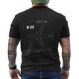 B-777 航空機設計図 メンズTシャツ バックプリント