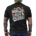 Words Best Father Pink Father’S Day メンズTシャツ バックプリント