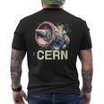 Cern 大型ハドロン衝突型加速器 レトロ素粒子物理空間 メンズTシャツ バックプリント