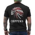Chippewa ネイティブアメリカン アメリカ国旗 スカルヘッドレス 長袖tシャツ メンズTシャツ バックプリント