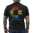 Commodore C64 大文字レインボーカラーストライプ効果 メンズTシャツ バックプリント
