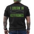 I Dream In Keyframes おもしろモーショングラフィックデザイナー アニメーター メンズTシャツ バックプリント