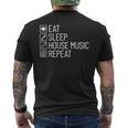 Eatleep House Music リピート Edm Lover Djハウスミュージック メンズTシャツ バックプリント