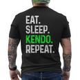 Eatleep Kendo Repeat 面白い格闘技コンバット メンズTシャツ バックプリント