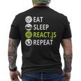 Eatleep ReactJs Repeat Javascriptプログラマー用 メンズTシャツ バックプリント