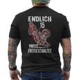 Endlich 15 Moped Freigeschaltet Geburtstag Mopedfahrer T-Shirt mit Rückendruck