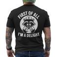 First Of All I'm A Delight アライグマ 看護師 面白い 長袖tシャツ メンズTシャツ バックプリント