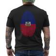 Haiti Flag Fingerprint Haitian For Haitians メンズTシャツ バックプリント
