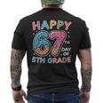 Happy 67th Day Of 5th Grade Ice Cream Drip 67 Days Kids Men's Back Print T-Shirt