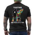 Insieme Orgoglioso Padre Figlio Autistico Ragazzi Autismo Consapevolezza Papà T-shirt da uomo con stampa posteriore