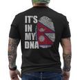 It's In My Dna ネパール ネパール国旗 指紋 メンズTシャツ バックプリント