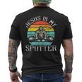Jesus Is Mypotter レトロ ウェイトリフティング ジム フィットネス ワークアウト メンズTシャツ バックプリント