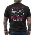 Just Married 2026 Couple Lune De Miel Amoureux De Fiancée T-shirt imprimé au dos