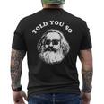 Karl Marx Told Youo 共産主義社会主義マルクス主義 メンズTシャツ バックプリント
