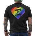 Lgbt Love Is Lovetシャツレトロハートゲイレズビアンプライド月間 メンズTシャツ バックプリント