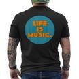 Life Is Music メンズTシャツ バックプリント