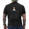 Linux Tux In A Pocket ポケットの中のlinuxタックス面白いペンギンsysadminit管理者 メンズTシャツ バックプリント