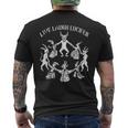 Live Laugh Lucifer ホラー サタン 悪魔 悪魔 悪魔 ヤギ メンズTシャツ バックプリント