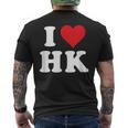 I Love Hk Initials I Heart HK First Last Name H K メンズTシャツ バックプリント