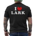 I Love Lark 私は愛する Lark メンズTシャツ バックプリント