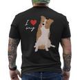 I Love My & Red Merle ボーダーコリー ドッグラバー。 メンズTシャツ バックプリント