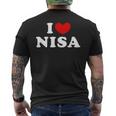 I Love Nisa 私は愛する Nisa メンズTシャツ バックプリント