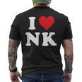 I Love Nk Initials I Heart NK First Last Name N K メンズTシャツ バックプリント