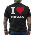 I Love Orcas メンズTシャツ バックプリント