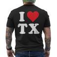 I Love Tx Initials I Heart TX First Last NameX メンズTシャツ バックプリント