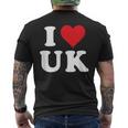 I Love Uk Initials I Heart UK First Last Name U K メンズTシャツ バックプリント
