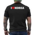 I Love ハート Korea メンズTシャツ バックプリント