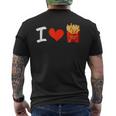 I Love フライドポテト ポテトラバーフライデー メンズTシャツ バックプリント