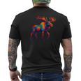 Moose Paint Drip Zoo Favorite Animal Alaska Canada Men's Back Print T-Shirt Moose Paint Drip Zoo Favorite Animal Alaska Canada Men's Back Print T-Shirt