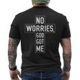 No Worries God-Got Me キリスト教 宗教 信仰 イエス 聖書 メンズTシャツ バックプリント