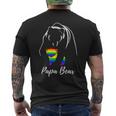 Papa Bear Rainbow Hug Love Support Parent Pride LGBTQ Tank Top Men's Back Print T-Shirt