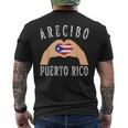 Puerto Rico Flag Heart Arecibo City メンズTシャツ バックプリント