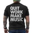 Quit Work Make Music 半袖 メンズTシャツ バックプリント