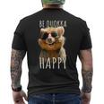 Be Quokka Happy クオッカ・ビー・クオッカ・ハッピー＆クオッカとスマイル メンズTシャツ バックプリント
