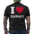 Red Heart I Love Hawai'i メンズTシャツ バックプリント