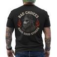 Sasquatch Bad Choices Make Goodtories 面白い 皮肉 メンズTシャツ バックプリント